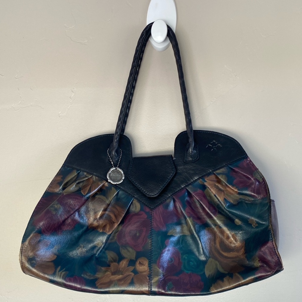 PATRICIA NASH 100% Leather Shoulder Bag zip floral